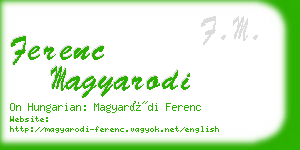 ferenc magyarodi business card